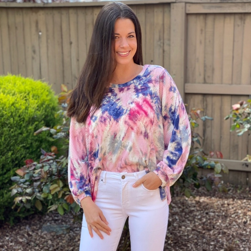 Multi Colored Waffle Knit Top
